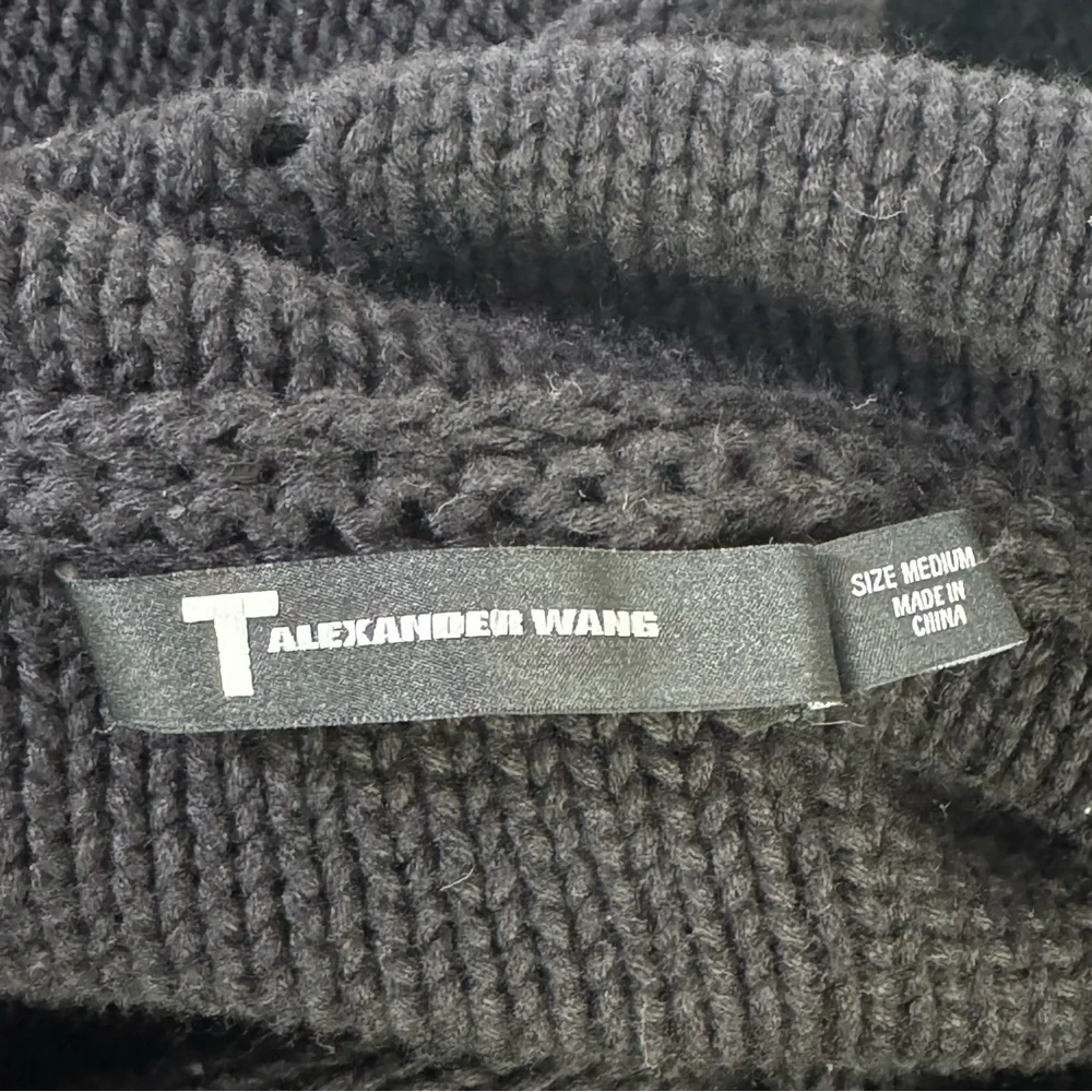 T by Alexander Wang Black Hooded Sweater Size M Oversize